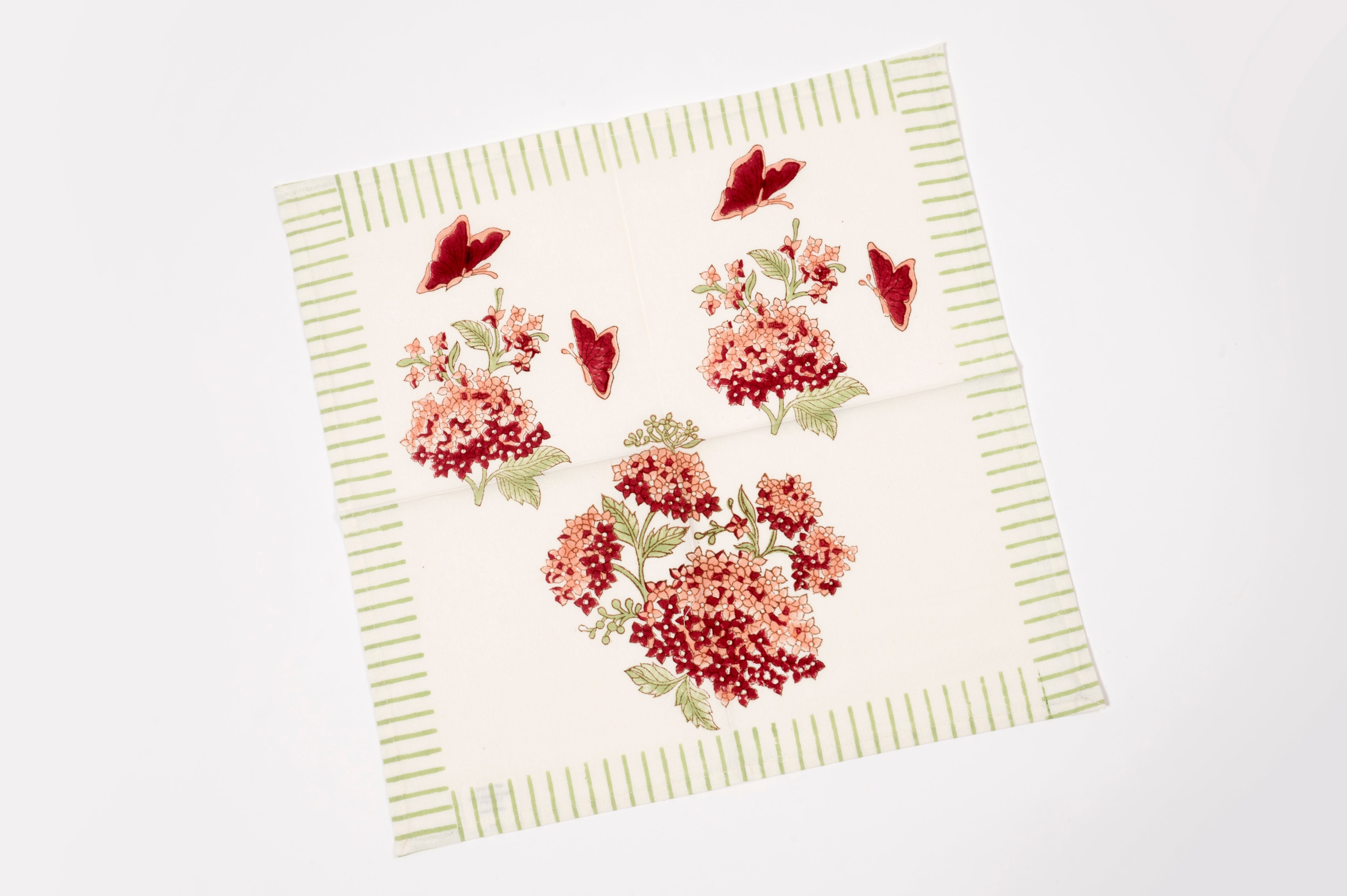 Whispering Hydrangea Pink Table Mat & Napkin - Set of 6