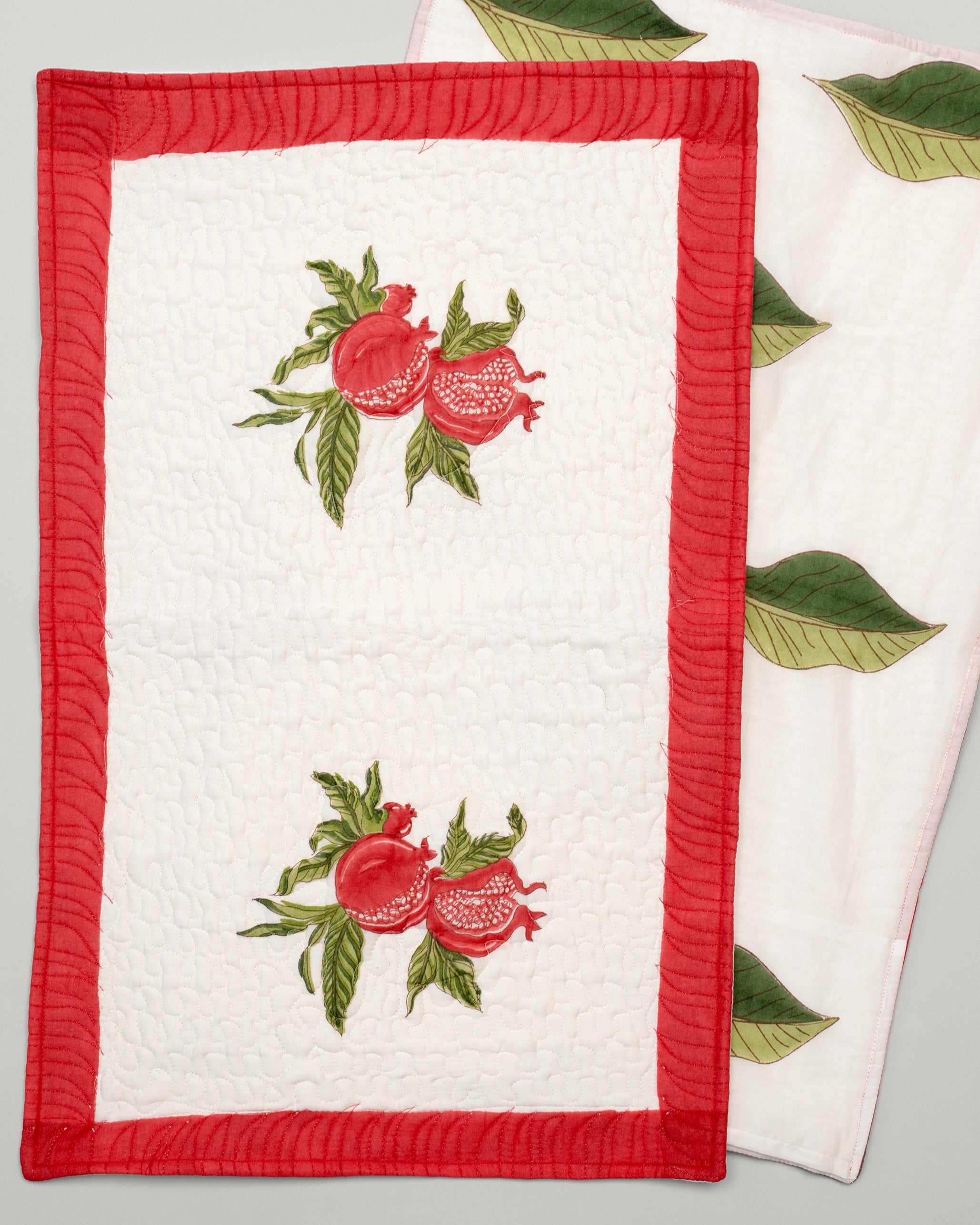 Pomegranate Quilted Bedcover-Pillow Cover Set