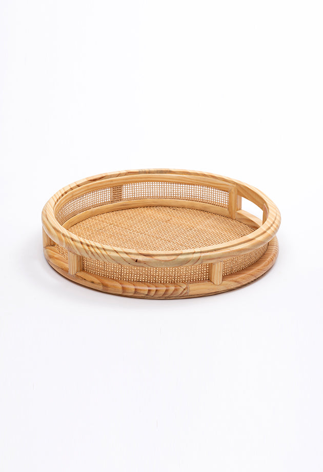 Rattan Round Serving Tray | Rangbagh