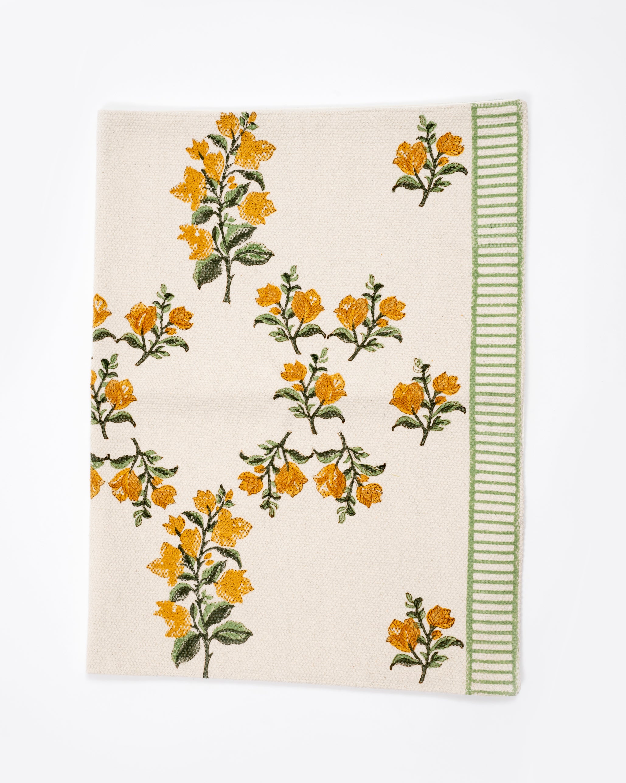 Bougainvillea Blooms Yellow Hand Woven Rug - Small