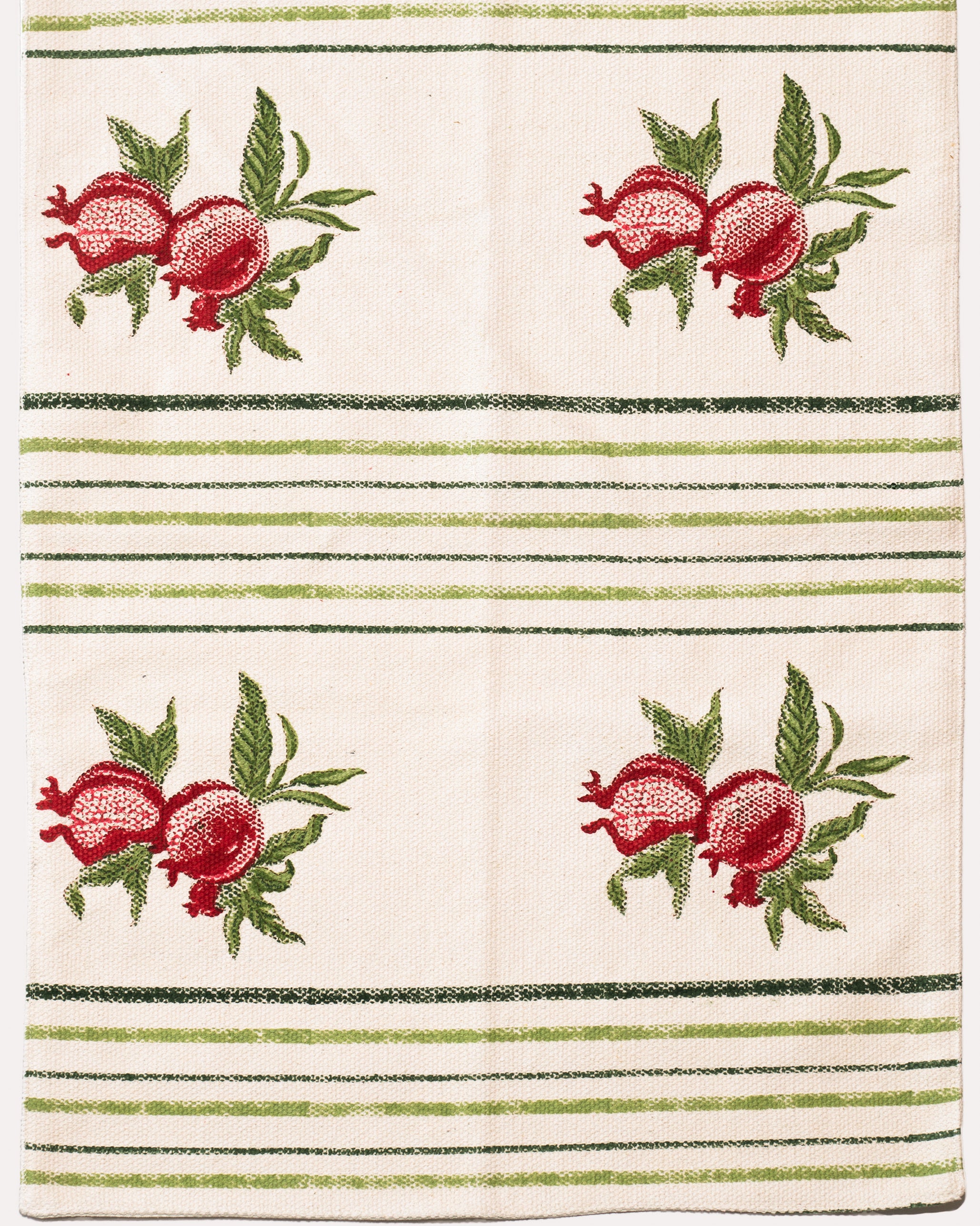 Pomegranate with Bagh Stripes Hand Woven Rug (Small)