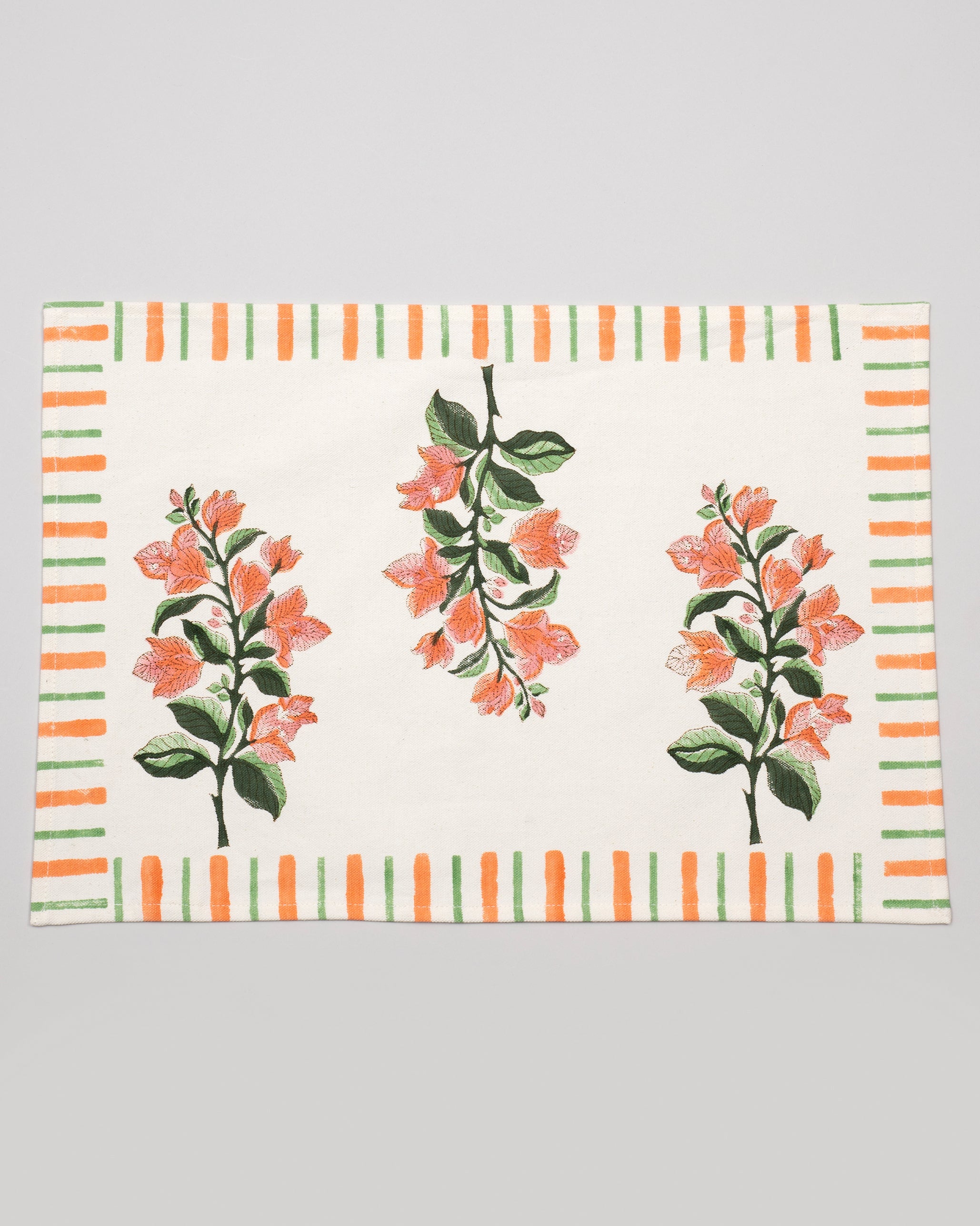 Bougainvillea Blooms Peach Table Mat & Napkin - Set of 6