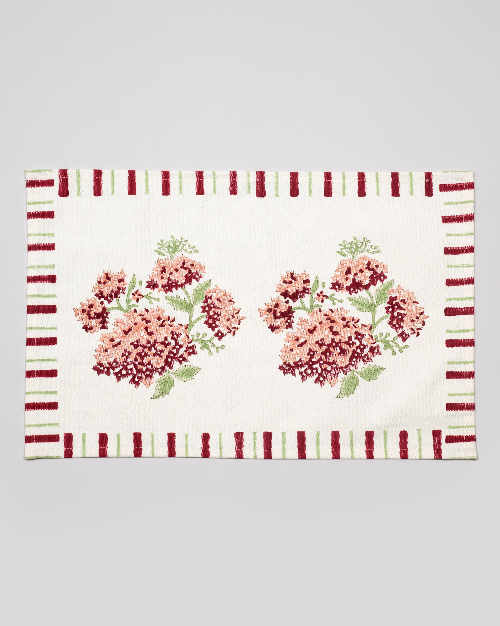 Whispering Hydrangea Pink Table Mat & Napkin - Set of 6