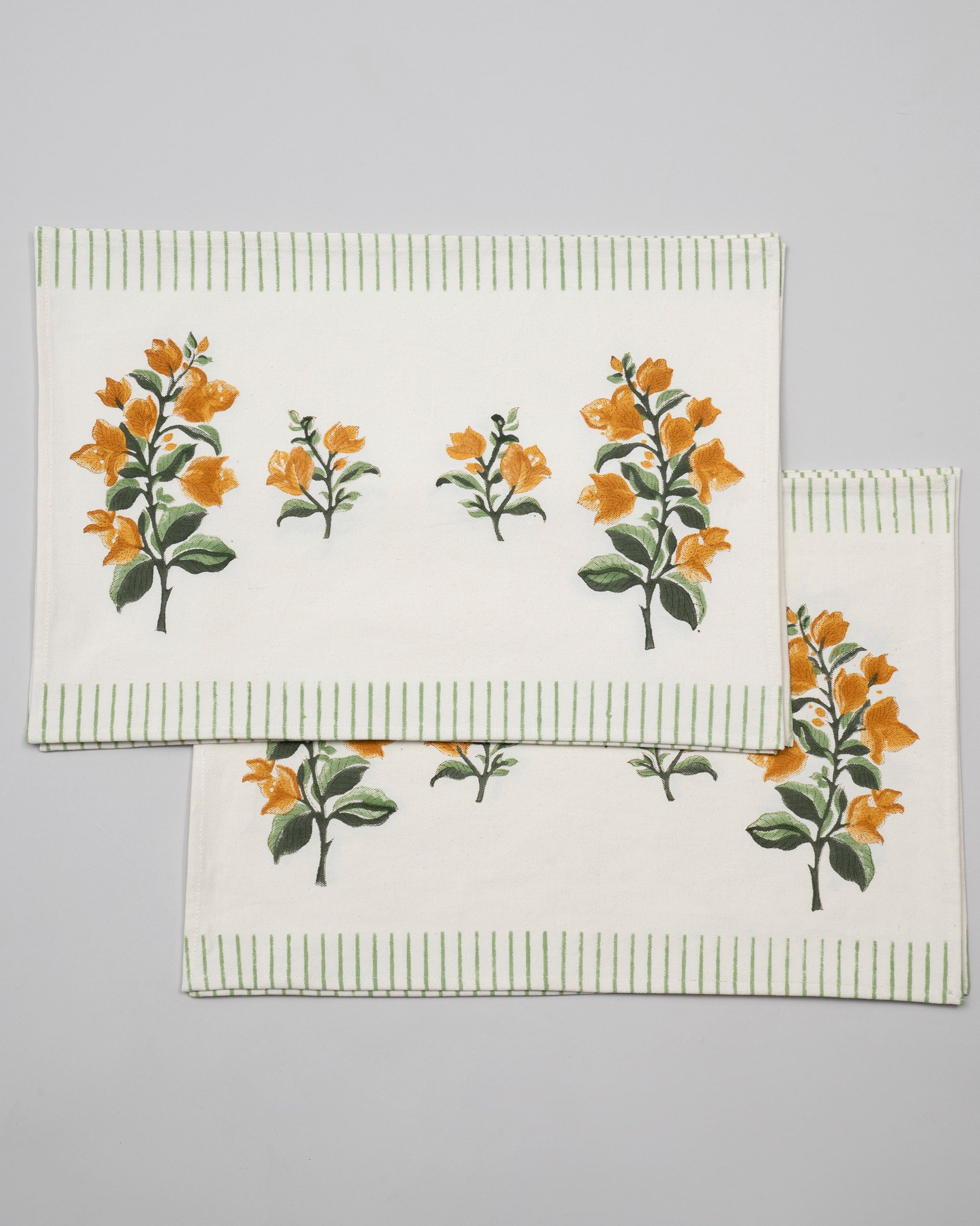 Bougainvillea Blooms Yellow Table Mat & Napkin - Set of 6