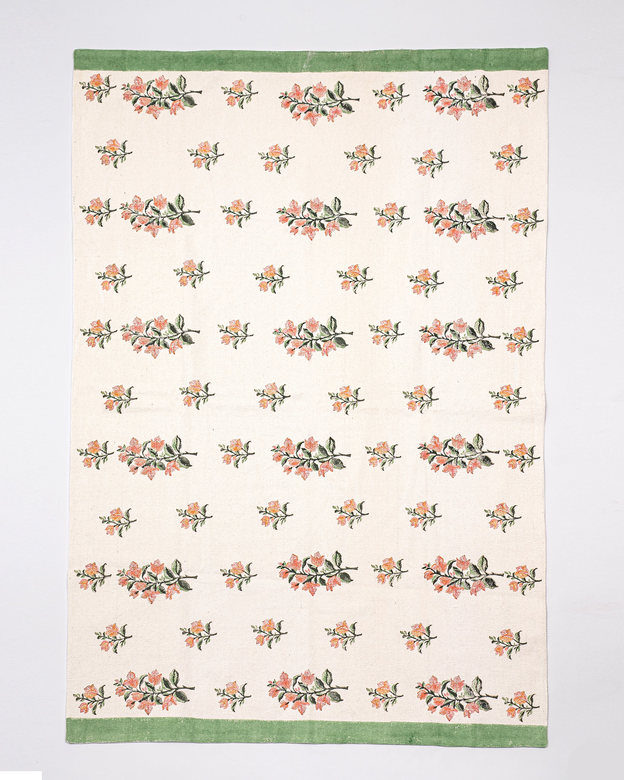 Bougainvillea Blooms Peach Hand Woven Rug - Big