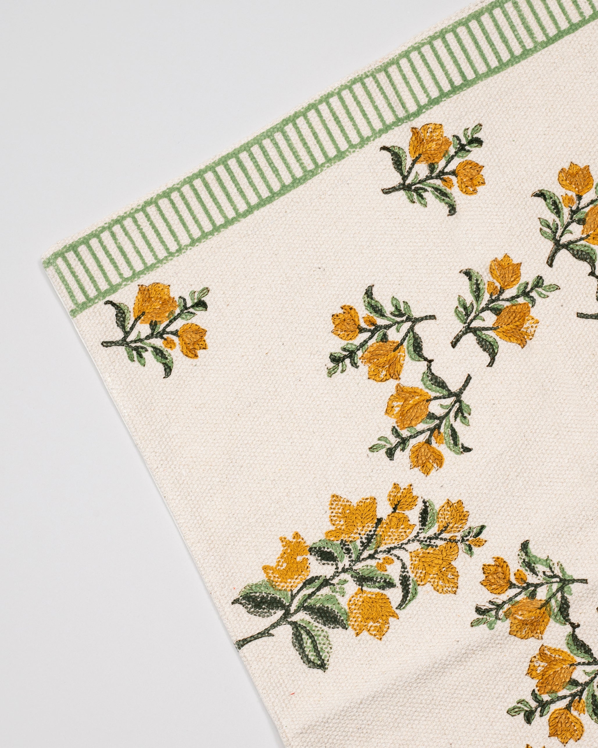 Bougainvillea Blooms Yellow Hand Woven Rug - Small