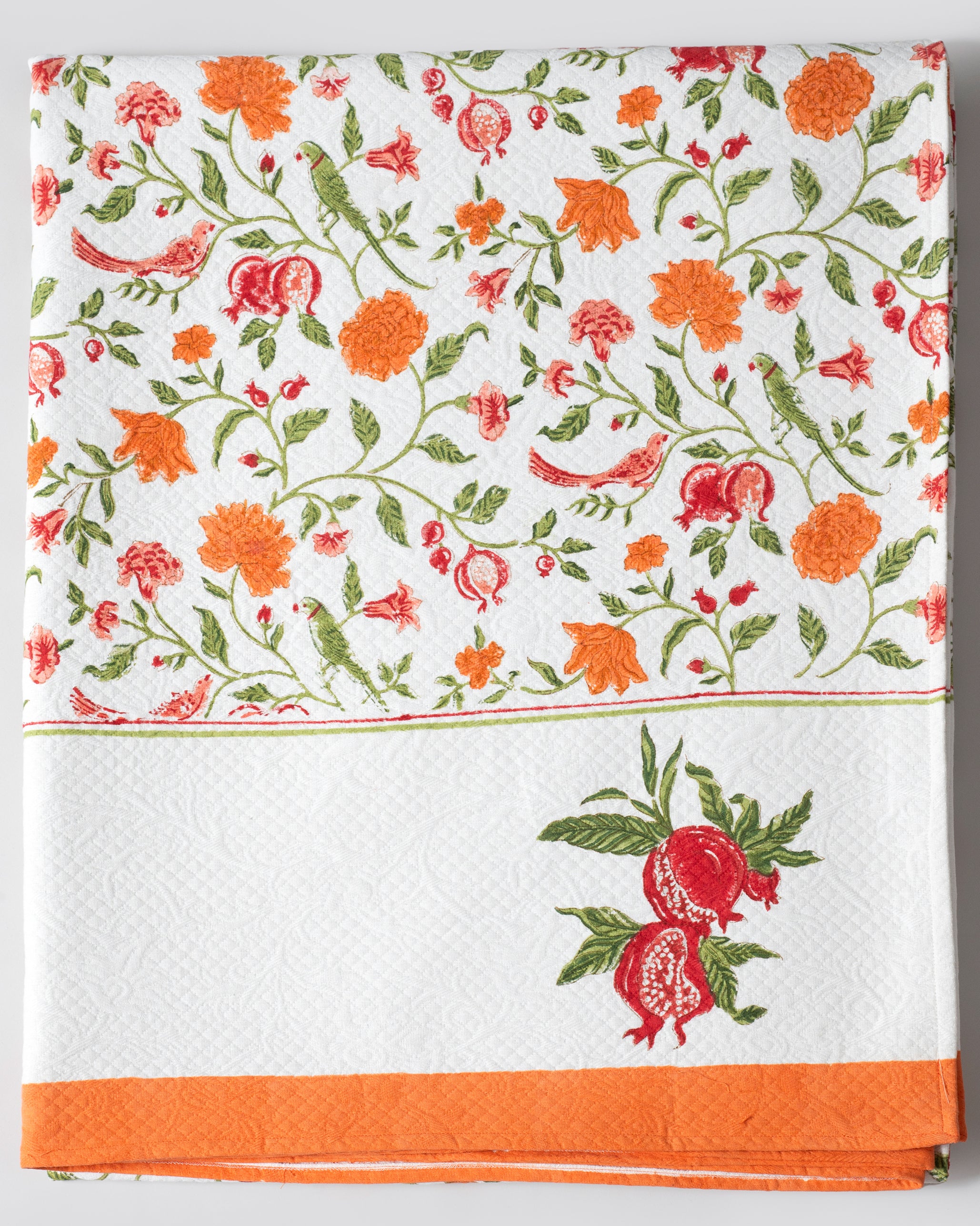 Orange Jaal Jacquard Bedcover-Pillow Cover Set