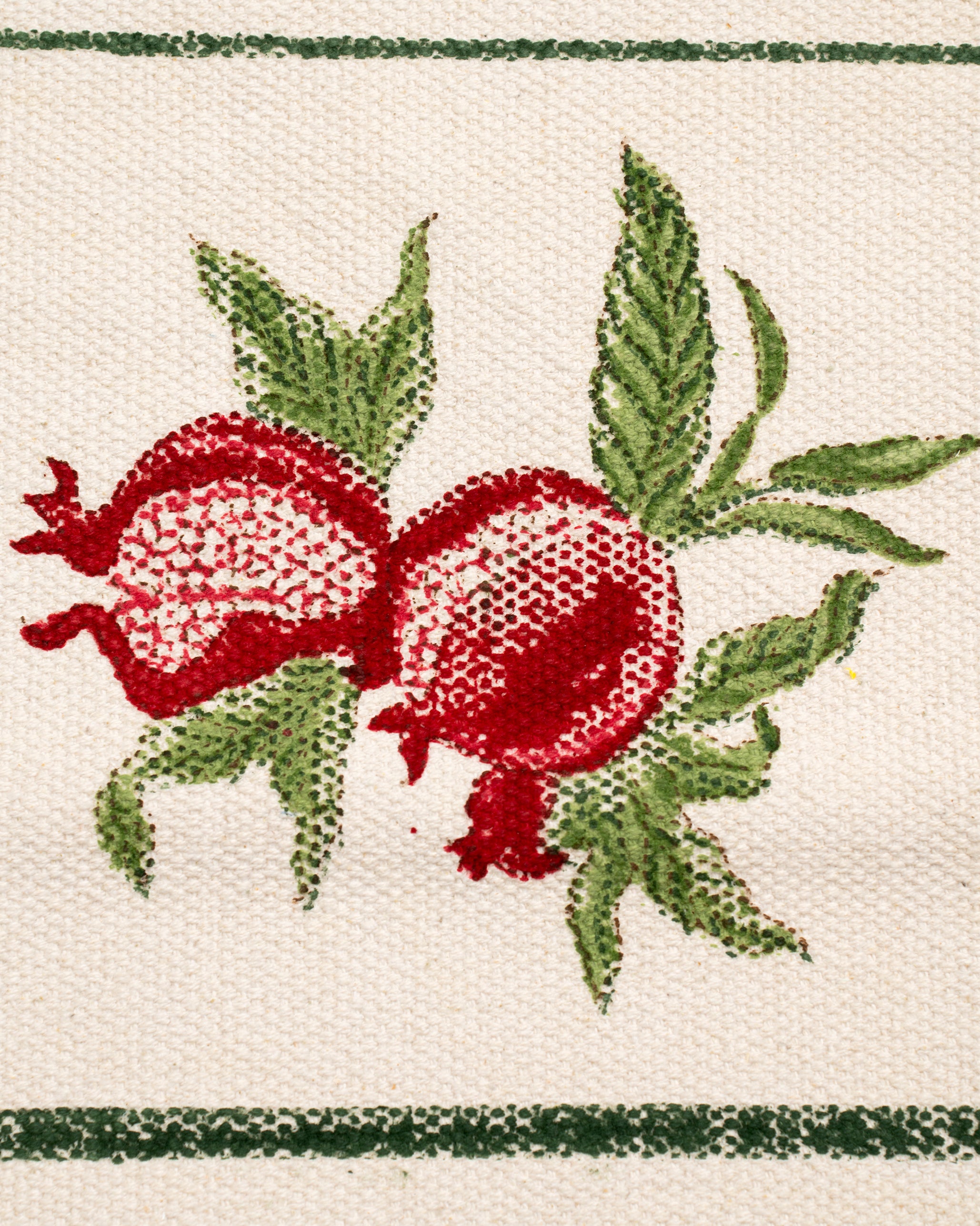 Pomegranate with Bagh Stripes Hand Woven Rug (Small)