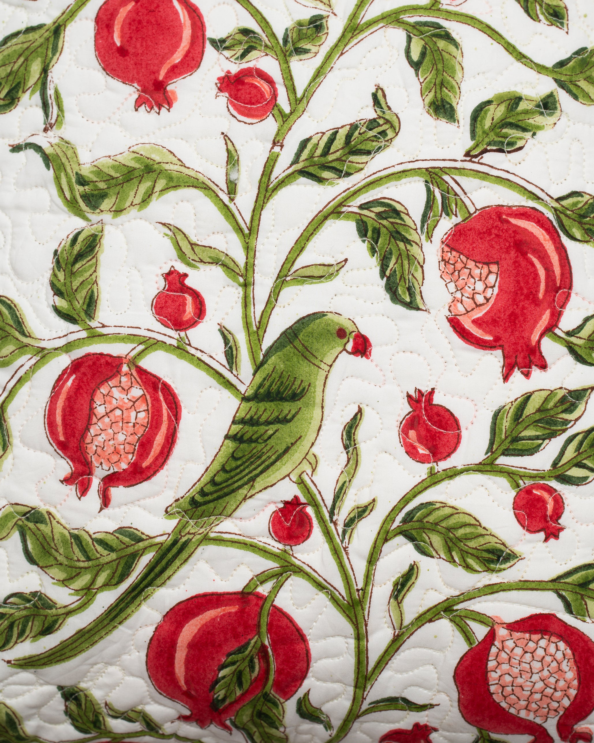 Parrots & Pomegranates Cushion Cover