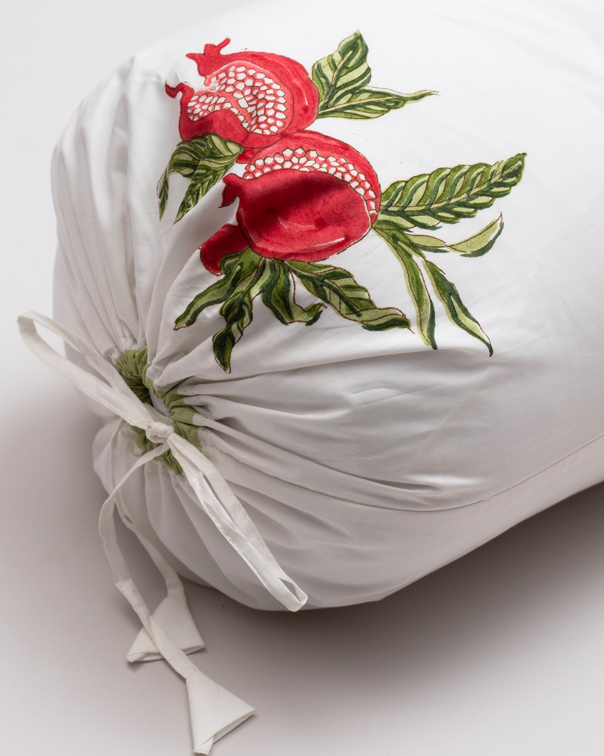 Pomegranate Green Border Bolster Cover